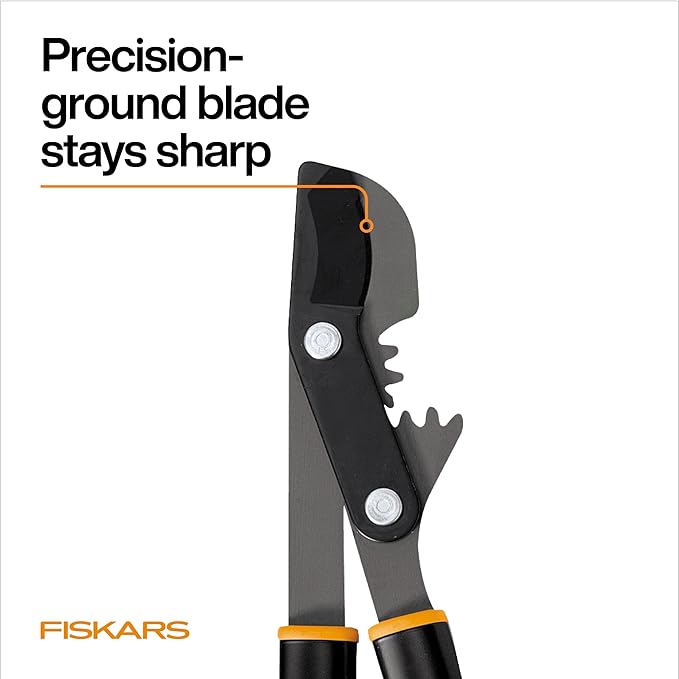Fiskars 32 PowerGear Bypass Loppers Patented Mechanism Multiplies Force to Reduce Strain Heavy-Duty Precision-Ground Steel Blade for Living Growth Trims Tree Branches up to 2 Diameter
