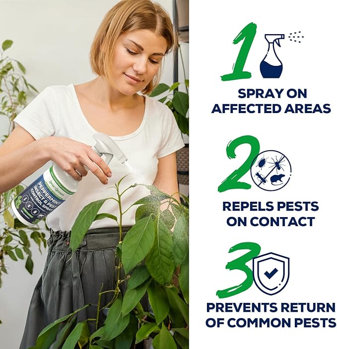All Natural Peppermint Oil Insect &amp Pest Control Spray Repels Mice Spiders Ants for Home Indoor Outdoor Garden Maximum Strength Smart Grower Ready to Use 32 FL OZ