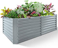 Land Guard 8×4×2ft Galvanized Raised Garden Bed Planter Boxes Outdoor Raised Garden Beds Outdoor for Vegetables Flowers Herbs 479 Gallons Modern Gray… B0CWTYXT24