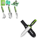 WORKPRO 5PCS Garden Tool Set with Hori Hori Garden Knife Set Gardening Tool Set with Repotting Mat 7 Stainless Steel Blade with Cutting Edge Ideal Gardening Gift