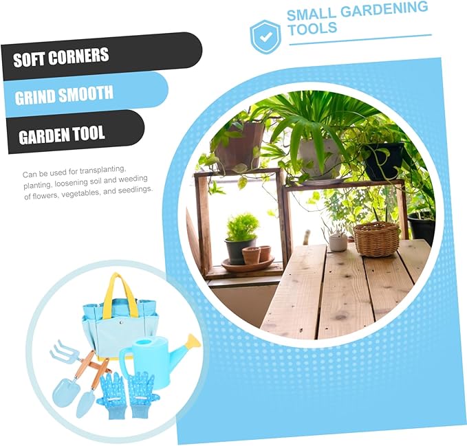 Generic Gardening Tools Set Wooden Handle Small Garden Shovel Rake for Planting Transplanting Weeding Lightweight Tools for Boys Preschool Outdoor Fun Activities