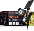 SOLVAO Solar Spot Light | Ultra Bright Waterproof Adjustable 270° No Wiring Portable | Auto On/Off Function | Rechargeable LED for Outdoor Landscape Wall Fence Yard Driveway Outside