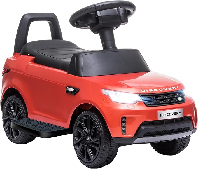 Qaba Land Rover Licensed 6V Ride on Push Car 2 in 1 Sliding Car Battery Powered Electric Car for Kids with Headlights Music Horn for 18-60 Months Red