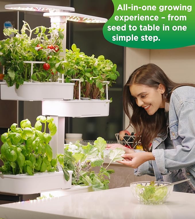 Hydroponics Growing System Kit48 Pods Large Indoor Hydroponic Herb Garden with Smart LED Grow Light Auto Circulating Water Pump24L Water TankAPP &amp WiFi ControlledGardening Systems for Ideal G