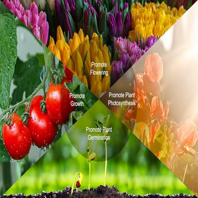 4 Lamps Grow Light Grow Lights for Indoor Plants with Red Blue Spectrum Dimmable Brightness for Plant Growth (4 Lamps)