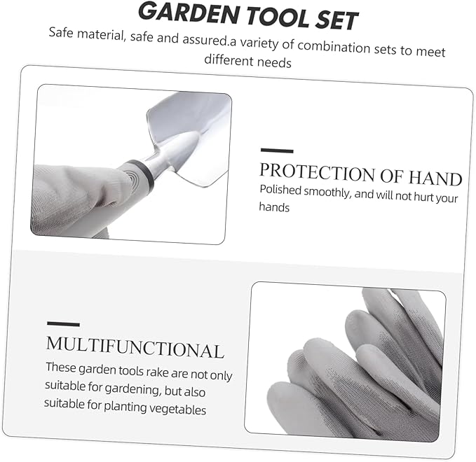 Aluminum Alloy Garden Tool Set for Gardening 6-Piece Heavy-Duty Gardening Tools Pouch Multifunctional Shovels for Outdoor and Indoor Use