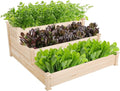 Topeakmart 3 Tier Raised Garden Bed Wood Garden Box Wooden Vegetables/Flower/Herb Elevated Garden Planter Boxes Outdoor Wood