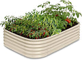 6x4x1.5 ft Galvanized Raised Garden Bed 18 Tall Planter for Outdoor Plants Metal Raised Flower Bed for Herb Fruit Vegetable Modular Garden Planter for Outside Backyard &amp Patio - Sand Beige