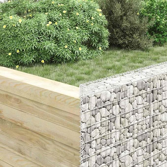 Gabion Raised Bed Silver Galvanized Steel 59.1 x 39.4 in Trapezium Outdoor Planter for Garden High Capacity