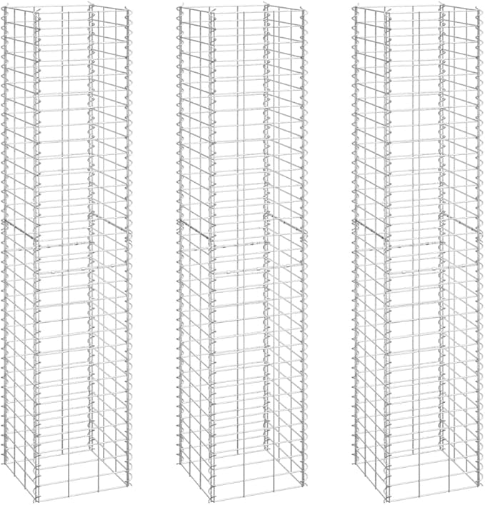 YAFF Gabion Raised Beds 3 pcs 11.8x11.8x59.1 Iron (37.07lbs)