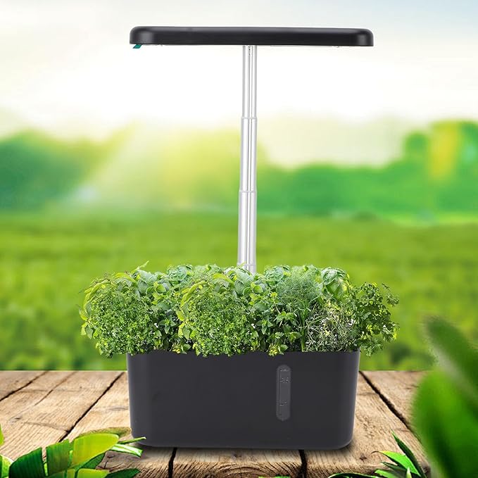Hydroponics Growing System Automatic Water Light Control LED Hydroponics Planter Indoor Space Saving Kit