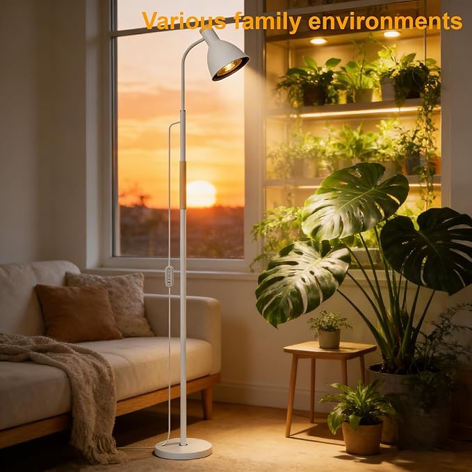 RDJ Bouns Grow Light Floor Lamp 75 Pro Standing Grow Light for Tall Indoor Trees 20W High-CRI 3000K Warm White Full Spectrum Auto 4/8/12H Timer Flexible Gooseneck for Fiddle Leaf Fig &amp Monste