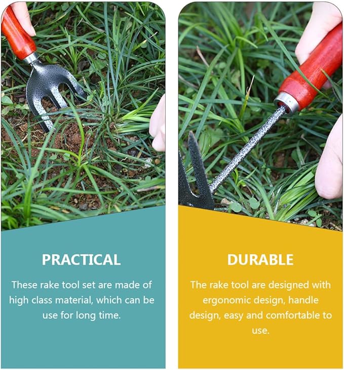 5pcs Garden Tool Set with Shovels and Rake for Planting and Soil Loosening Outdoor Hand Tools for Home Gardening and Flower Maintenance