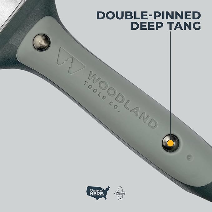 WOODLAND TOOLS Heavy Duty Hori Hori Garden Knife - Stainless Steel Soil Knife with Serrated Edge Depth Markings and Ergonomic Grip Multi-Use Weeding and Digging Tool with Sheath for Gardening
