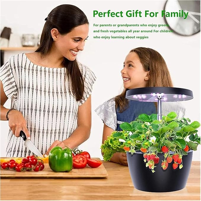 Hydroponic Growing System Plant Germination Kit with LED Grow Light Quiet Smart Pump Adjustable Indoor Herb Garden Kit for Home Kitchen