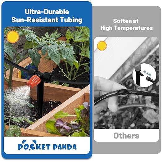 120FT Drip Irrigation Kit for Garden Quick-Connect Raised Bed Watering System with 1/2 &amp 1/4 Plant Accessories Drip Line Kit for Greenhouse Raised Bed DIY Micro Sprinklers Set for Yard Outs