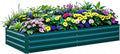 Raised Garden Bed Green 8x4x1FT Garden box Outdoor for Gardening Vegetables Flower Garden Raised Planter Box Large Metal Raised Bed