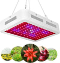 LED Grow Light for Indoor Plants Growing Lamp 600W Dual Chips 380-730nm Plant Lights Bulb Panel Hanging Kit for Seedling Hydroponics Greenhouse Veg and Flower Full Light Spectrum