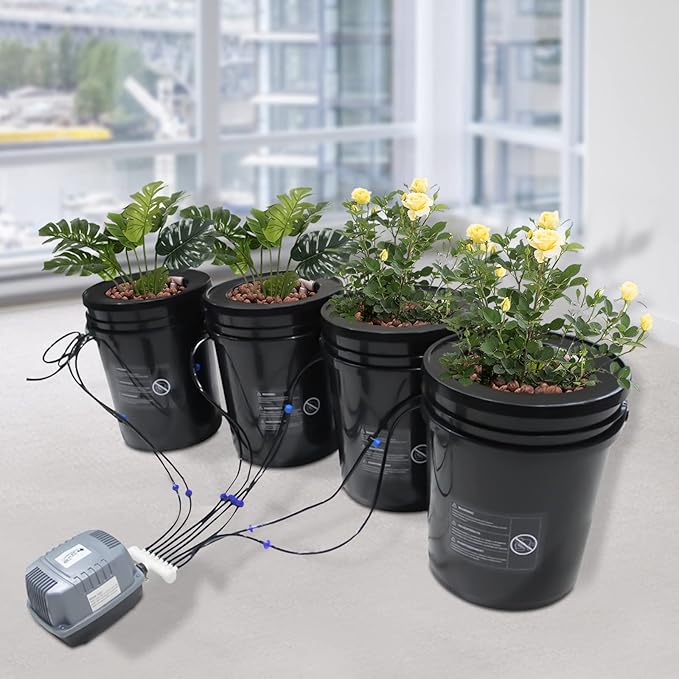 Hydroponics Growing System 5-Gallon Deep Water Culture Multi Barrel Hydroponic Machine Drip Irrigation System for Vegetables