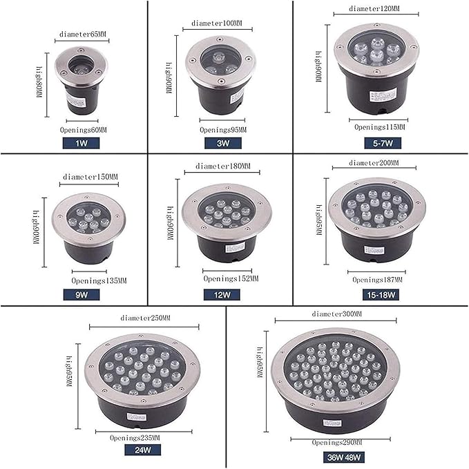 LED Outdoor Spotlight Floodlight IP67 Waterproof Landscape Lights for Pathway Patio Garden Lawn Lighting 48W Yellow (AC85-265V) &amp 3W White (AC85)