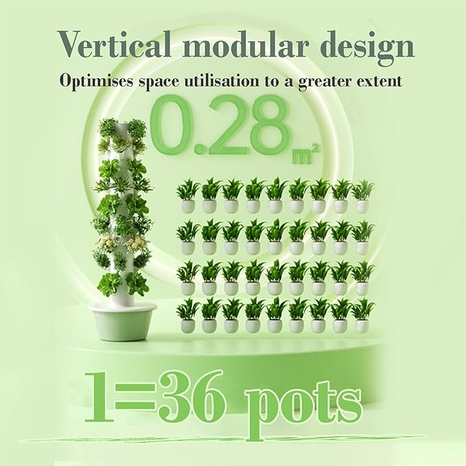 Vertical Hydroponic Hydroponic Growing System with Hydrating Pump Timer &amp Detachable Cups Perfect for Growing Fruits Vegetables Indoors Or Outdoors.(5 Layer)