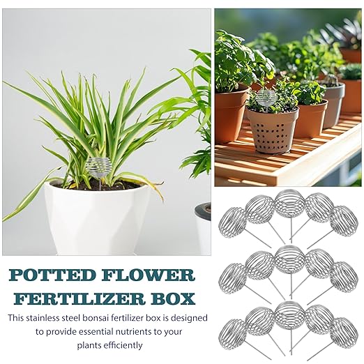 50pcs Stainless Steel Bonsai Fertilizer Basket Orchid Nutrition Cups Fertilizer Basket Containers for Garden Yard Plants Succulent Fertilization