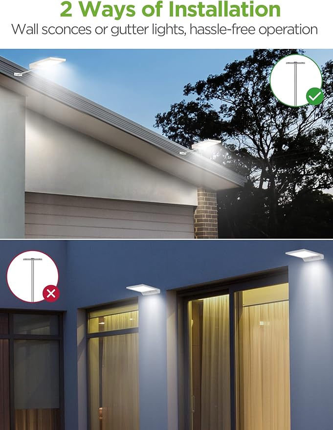 InnoGear 6 Pack of Solar Lights for Outside Waterproof Solar Outdoor Lights Solar Garden Lights for Yard Pathway Landscape Security Lighting Auto On/Off 4 Pcs Spotlight &amp 2 Pcs Gutter Light