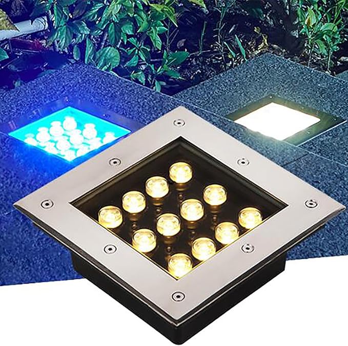 Outdoor Buried Lights - Ground LED Landscape Lamp Square Embedded LED Spotlight IP67 Waterproof Ground Lights for Terrace Courtyard Paths Sidewalks IlluminaCold White-3w