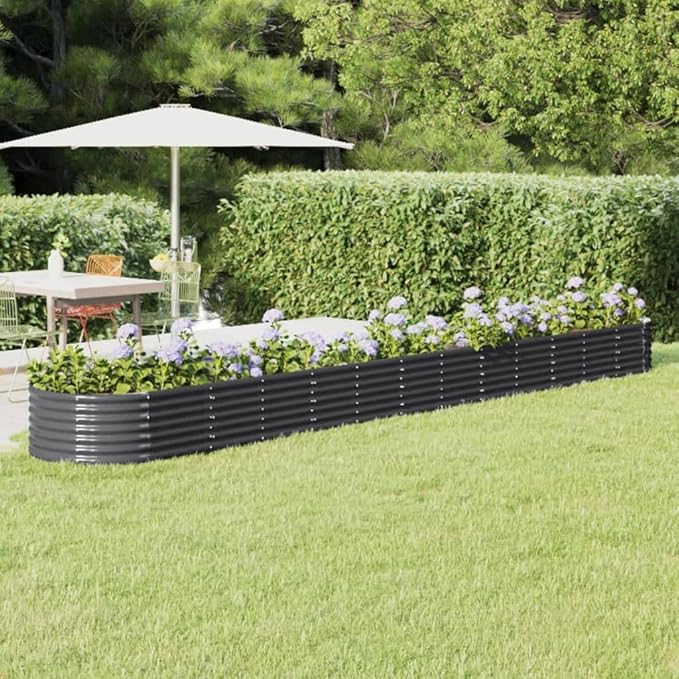 Garden Raised Bed Anthracite Steel Welded Retaining Galvanized Steel Extra Long Landscape Design Wire - Outdoor Balcony