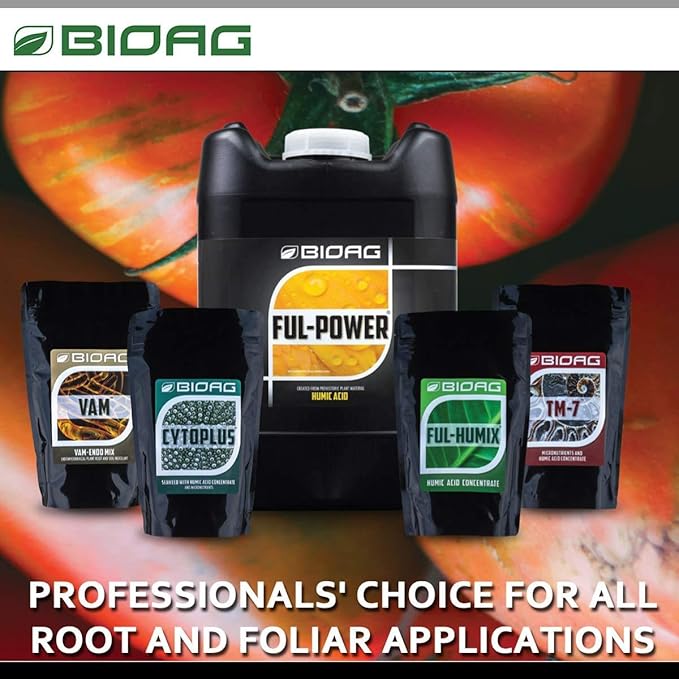 BIOAG Ful-Humix Organic Humic Acid Soil Dry Amendment Increases Yield Nutrient Uptake for All Plants Lawn (300 Grams)