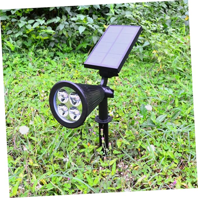 VILLCASE 2 Pcs Waterproof Solar Spotlights 4 LEDs RGB Landscape Lamp for Outdoor Lawn and Garden Solar Powered Ground Plug Light for Pathway and Patio