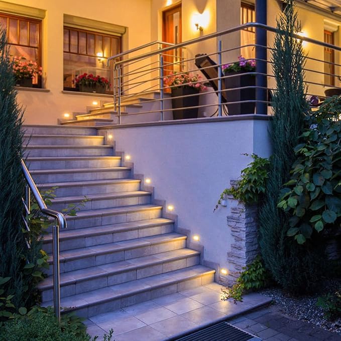 Outside Ground Lights Garden Buried Light LED Underground Recessed Landscape Lights AC85-265V IP65 Waterproof Anti-Rust Square Floor Spotlights for Outdoor Patio Driveway Deck Step Pathway