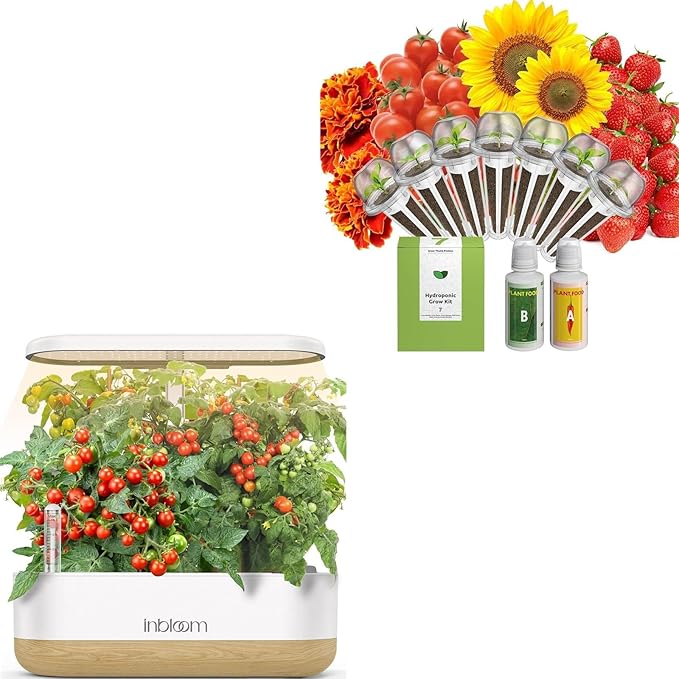inbloom Hydroponics Growing System 12 Pods and Vibrant Wildflower &amp Fruit Mixd Seed Pod Kit