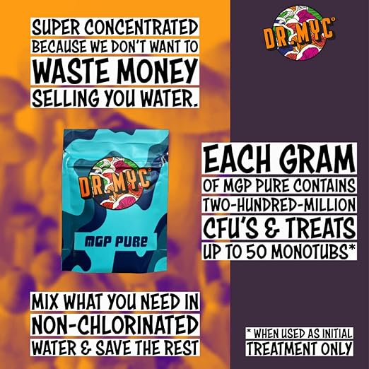 MGP Pure - Growth Promoter for Mushrooms. Our Substrate Probiotic Increases Colonization Speed Fruiting Size + Faster Flushes - (100 Grams)