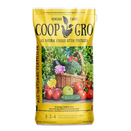 Coop Gro Organic Chicken Manure Fertilizer 25 lb. Bag. All-Natural Plant Food for Vegetable Gardens Flower Beds Indoor Plants &amp Shrubs. Pelleted Fruit Tree Fertilizer