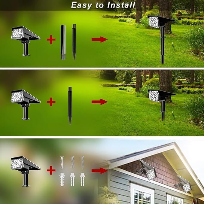 Outdoor Buried Lights IP65 Waterproof RGB Solar Color Lamp Powered Security Garden Spotlights Wall Lamp Landscape Lights for Yard Garden Pathway(2PCS)