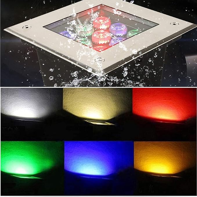 LED Underground Landscape Light 85-265V IP67 Waterproof In-ground Well Light Decorative Buried Spotlight (Blue 18W Red 36W)