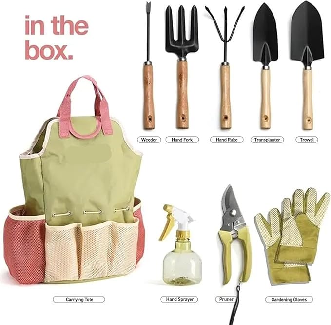Garden Tool Set 10 Piece Heavy Duty Gardening Tool Set with Stylish Carrying Case Perfect Gardening Gift for Women or Men for Women