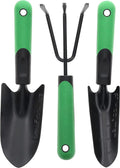 Hooyman Garden Tool Set Including Cultivator Transplanter and Trowel with Heavy Duty Steel Construction No-Slip H-Grip Handles and Blade Measurement Markings for Gardening Weeding and Outdoors