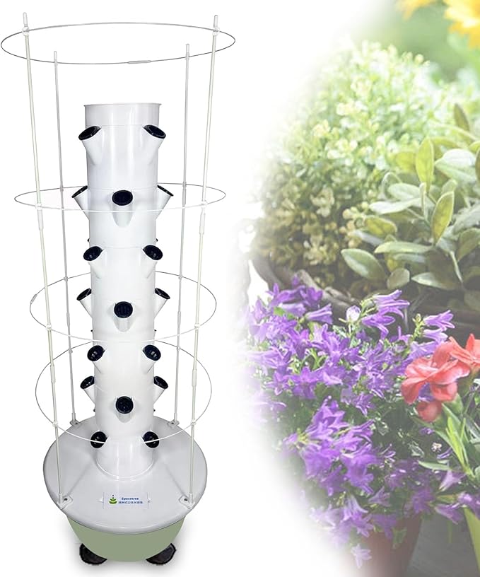 Stackable Plant Tower Hydroponic Growing Systems for Indoor Herbs Fruits and Vegetables Hydro Culture Tower Garden with Hydrating Pump Controller B(28Pots)