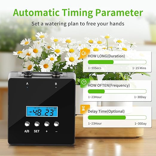 Plant Watering Devices 20 Potted Indoor Houseplants Support Plant Watering Devices Auto Drip Irrigation Kit Programmable Water Timer