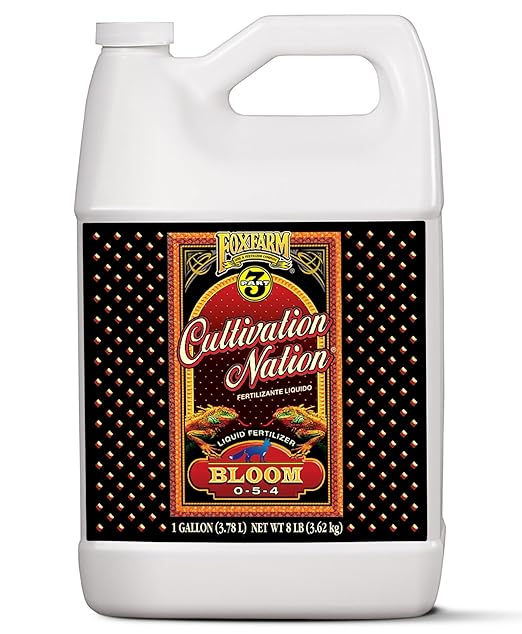 FoxFarm Cultivation Nation Bloom Fertilizer 0-5-4 - Part 3 of FoxFarm 3-Part Feeding Program for Bud Development - Liquid Plant Food for Transition to Flowering and Harvest - 1 Gallon