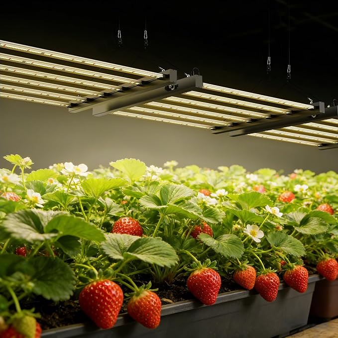 600W Full Spectrum Plant Grow Light 6-Bar LED Grow Lamp with Manual Adjustments for Indoor Plants in Small Greenhouse Balcony and Home Garden Veg Flower Growth‌