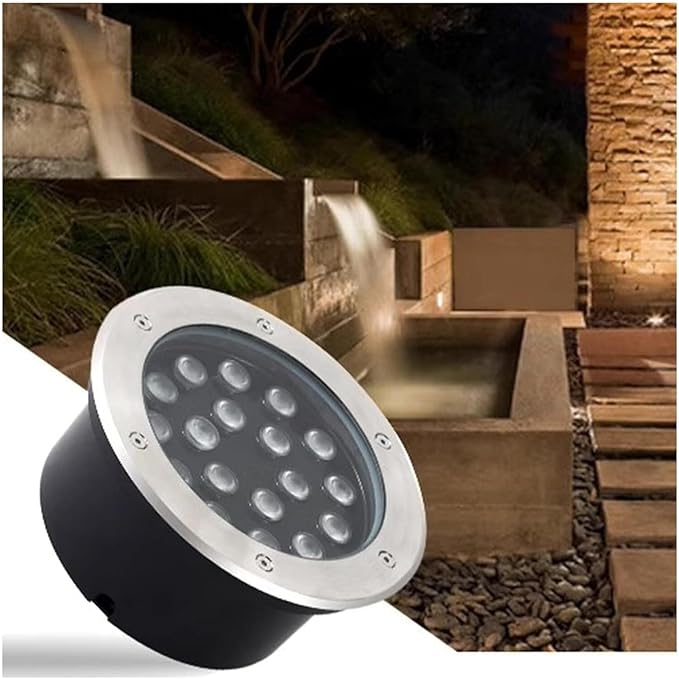 Colour Changing Floor Lamp - Spotlight Waterproof Adjustable Brightness Recessed Floor Spotlight for Garden Gazebo(Warm White18W)