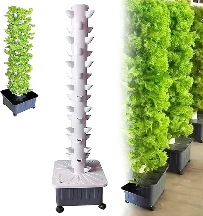 GFF Hydroponic Culture Kits of 45 -Holes Hydroponic Cultivation Inner Culture Vertical Cultivation Tower Hydroponic Planting Equipment ~/