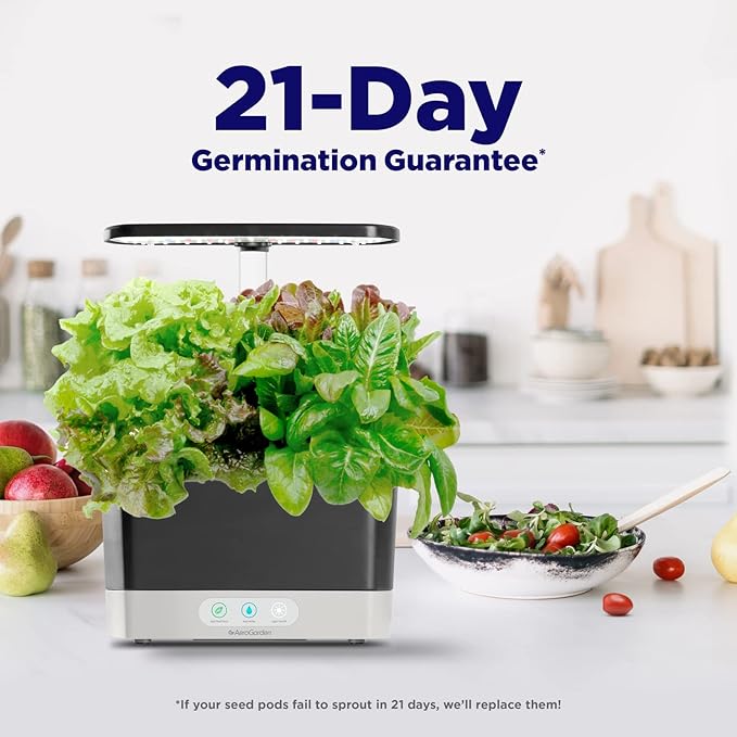 AeroGarden Harvest Indoor Garden Hydroponic System with LED Grow Light and Herb Kit Holds up to 6 Pods White
