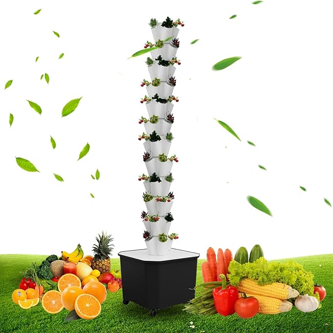 Aeroponic Tower Garden System Tower Garden Growing System Vertical Farming Tower with Pump Soilless Cultivation Growing System(192cm/76in)