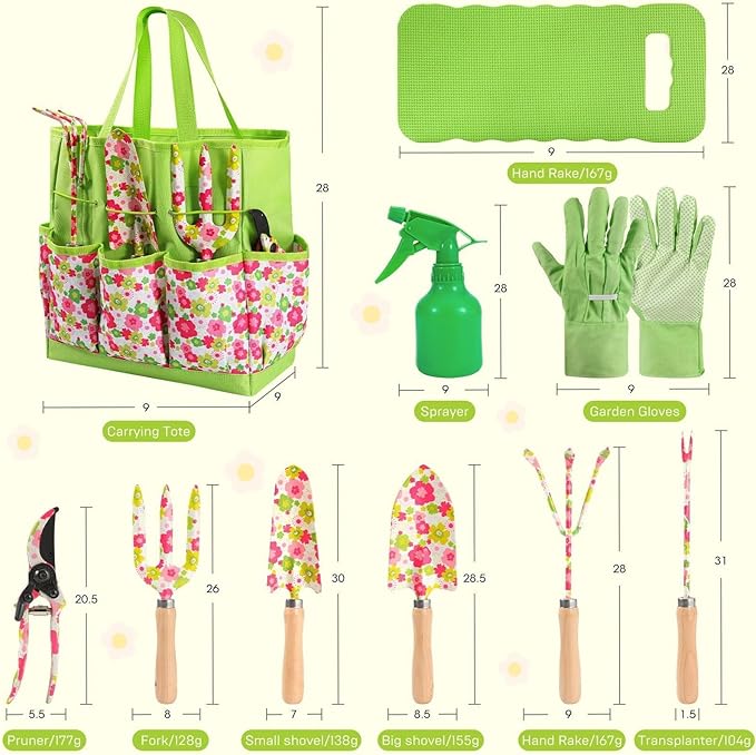 Women's Gardening Tools 10-Piece Printed Set Garden Tools Set
