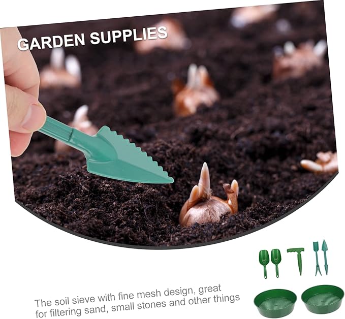 1set Garden Tool Soil Sieves Shovels and Puncher for Efficient Garden Planting and Cultivation Material for Use