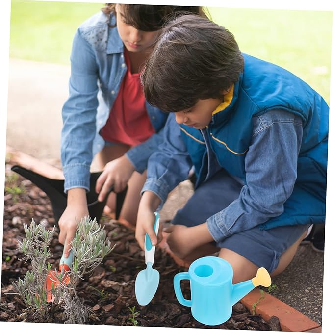 Boy Girl Gardening Tools Set Plastic Gardening Shovel Rake Trowel Watering Can for Comfortable Grip for Boy Garden Activities